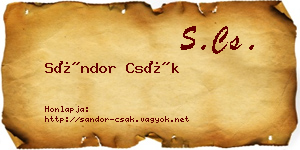 Sándor Csák névjegykártya