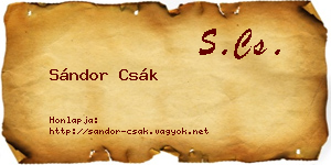 Sándor Csák névjegykártya