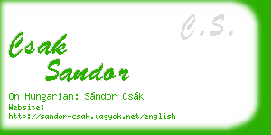csak sandor business card
